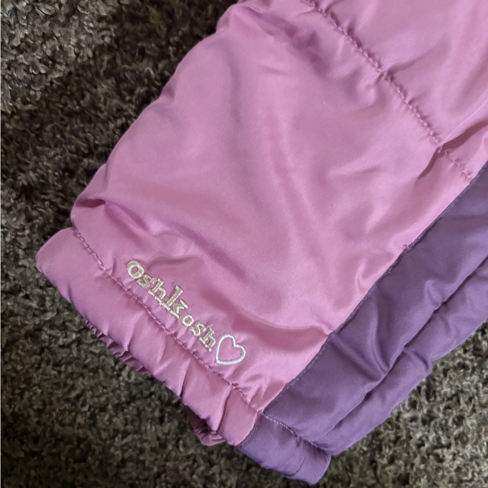 OshKosh B'gosh Pink and Purple Quilted Overalls - Picture 2 of 3